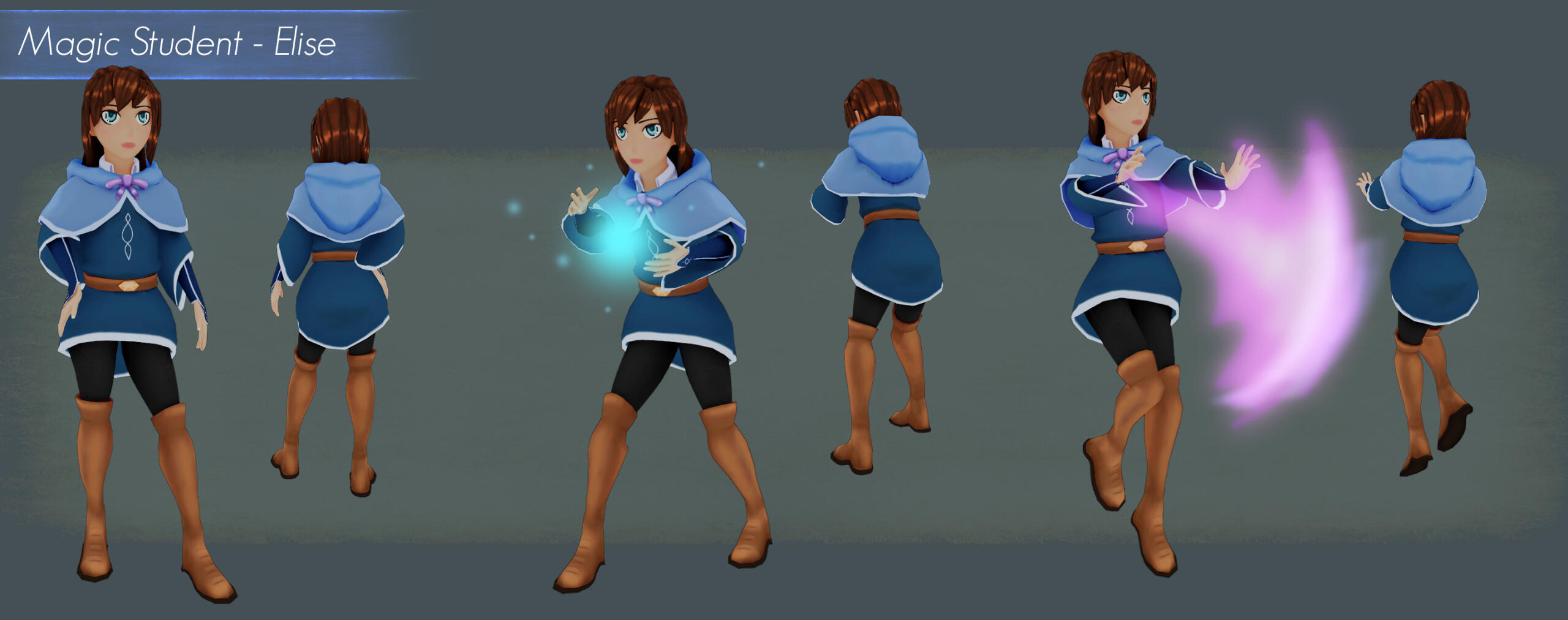 Low Poly Character - Hand painted Textures